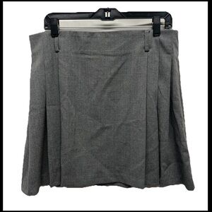 MNG by Mango Gray Pleated Mini Skirt US 10